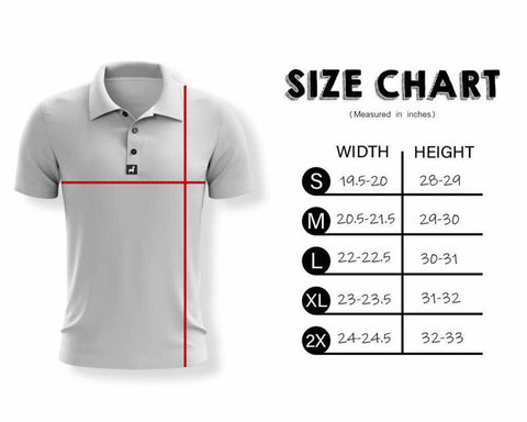 Golf Polo Size Chart – Lofty Llama Golf Polos and Shirts