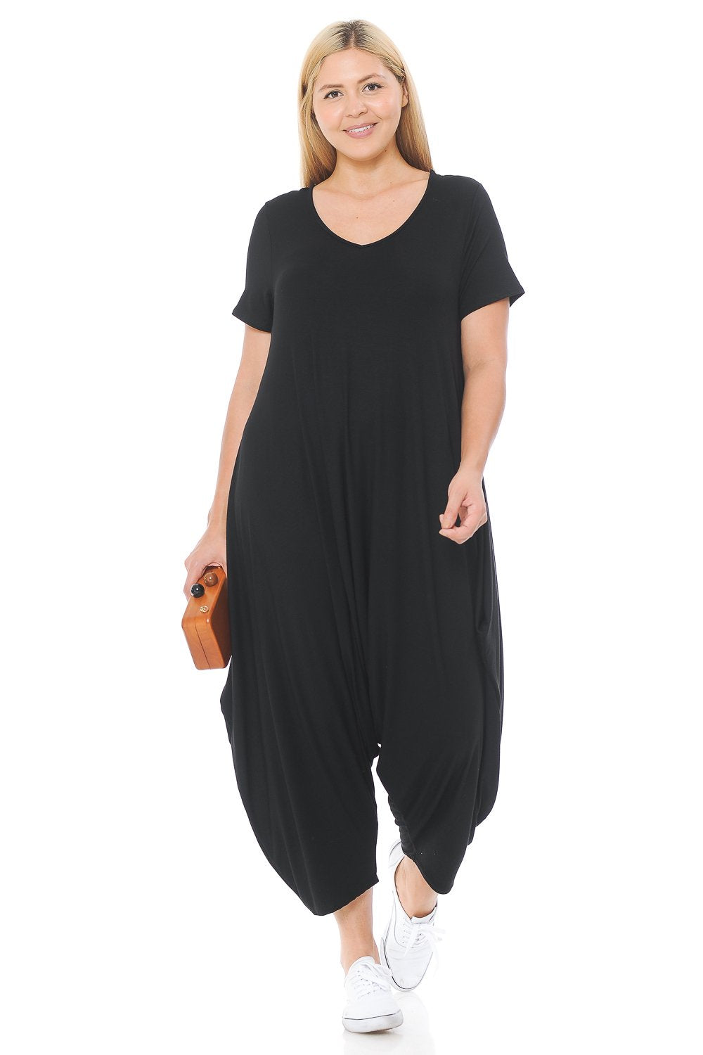 Short Sleeve Harem Jumpsuit Plus Size – The Apparel Bar