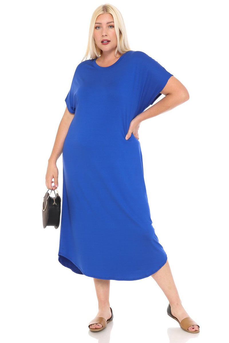 Dolman Sleeve Midi Dress Plus Size – The Apparel Bar