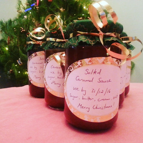 Christmas Creatives salted caramel sauce as a gift