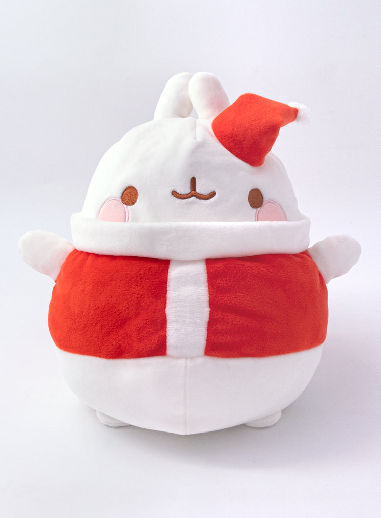 A cute red Santa Molang Super Soft plush. 