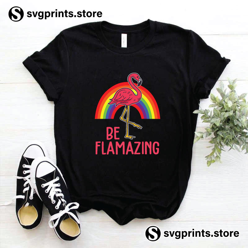 Be Flamazing Flamingo Lgbt Rainbow svg png files