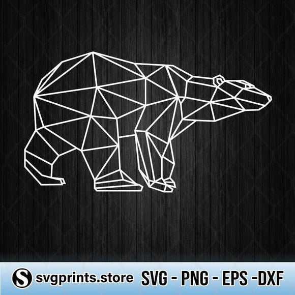 Geometric Bear Svg Png Dxf Eps