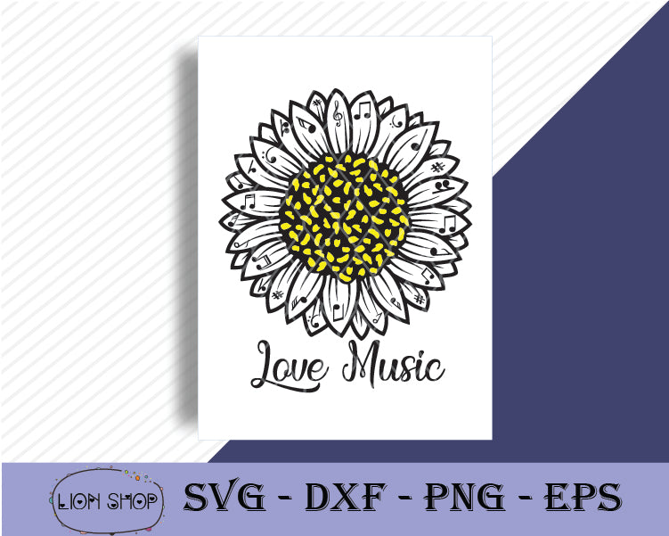 Download Love Music Svg Daisy Flower Svg Clipart Eps Dxf