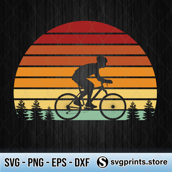 Download Mountain Bike Vintage Retro Sunset Svg Png Dxf Eps