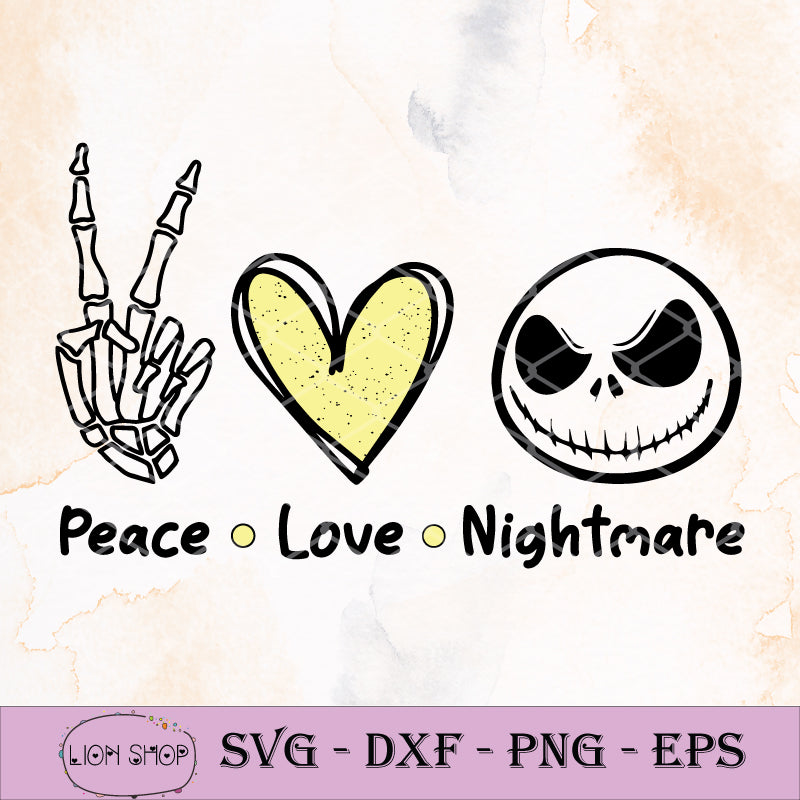 Download Peace Love Nightmare Svg Nightmare Before Christmas Clipart