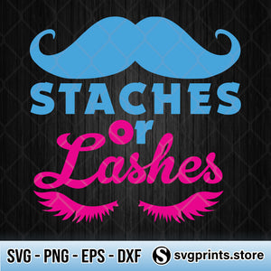 Download Staches Or Lashes Svg Funny Gender Reveal Svg Baby Shower Gender Svg