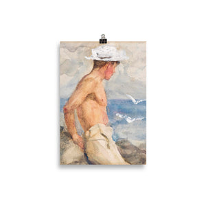 Affiche Study of a young man looking out to sea - Tuke