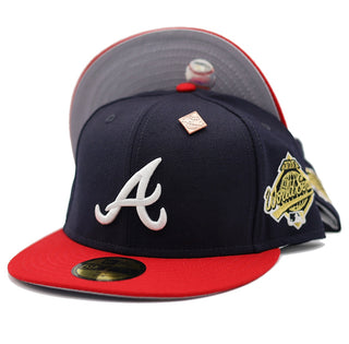 Exclusive New Era 59FIFTY Atlanta Braves 1995 World Series Patch Cardinal UV Hat - Royal 7 7/8