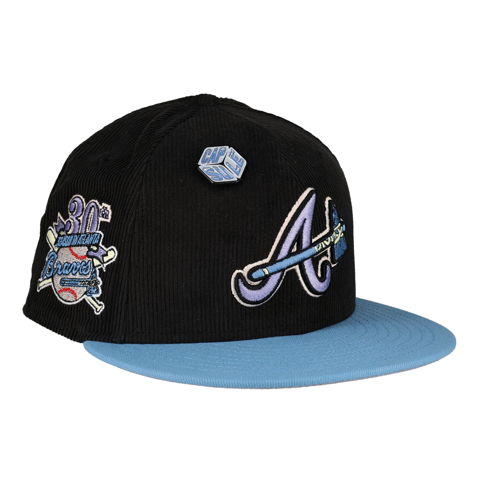 Atlanta Braves Cord Visor 59FIFTY Fitted Hat (Corduroy BRIM) 22 / 7 1/4