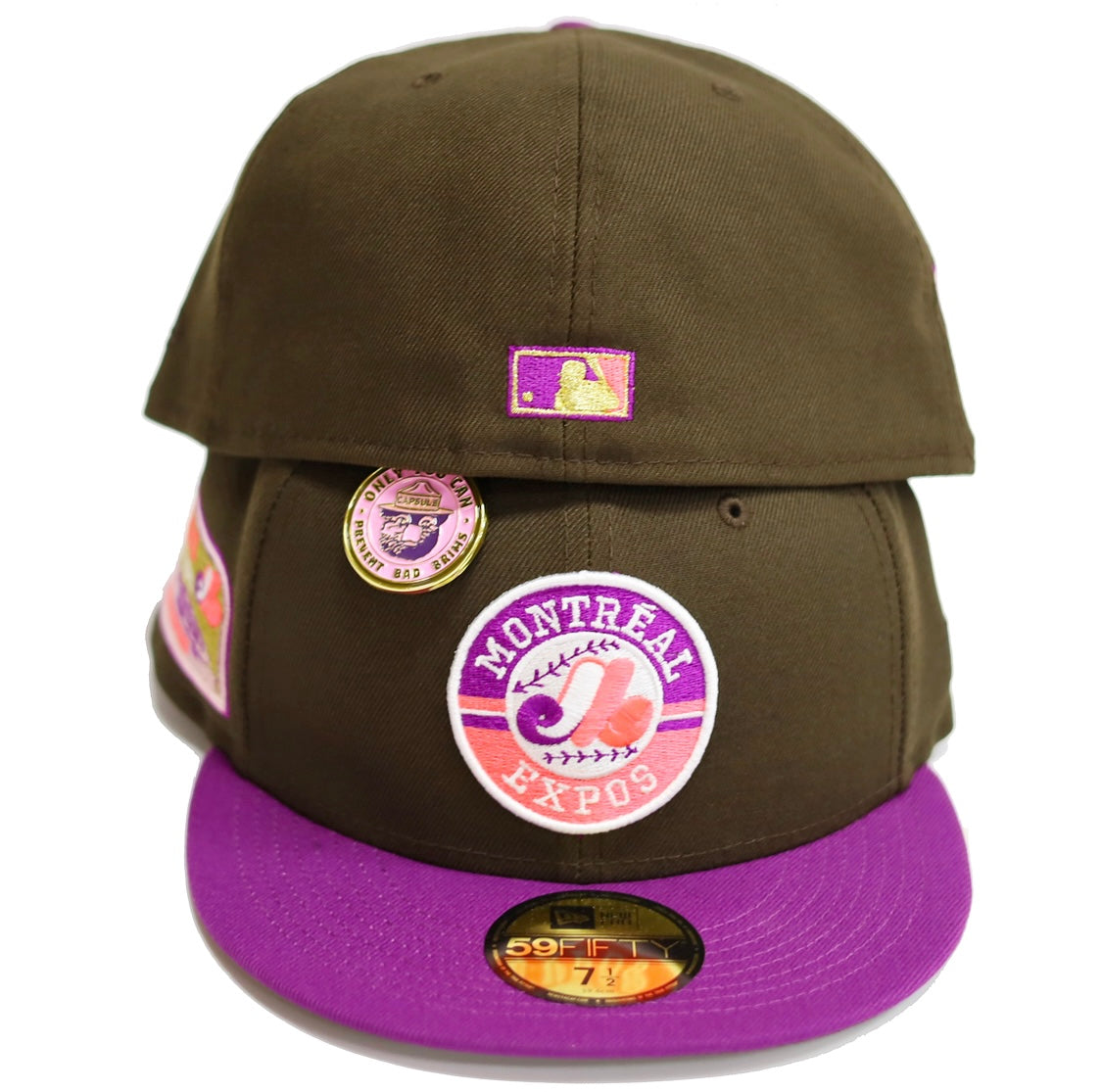 New Era San Diego Padres No Bad Brims 2.0 40th Anniversary Capsule Hats 59FIFTY Fitted Hat Brown/Purple