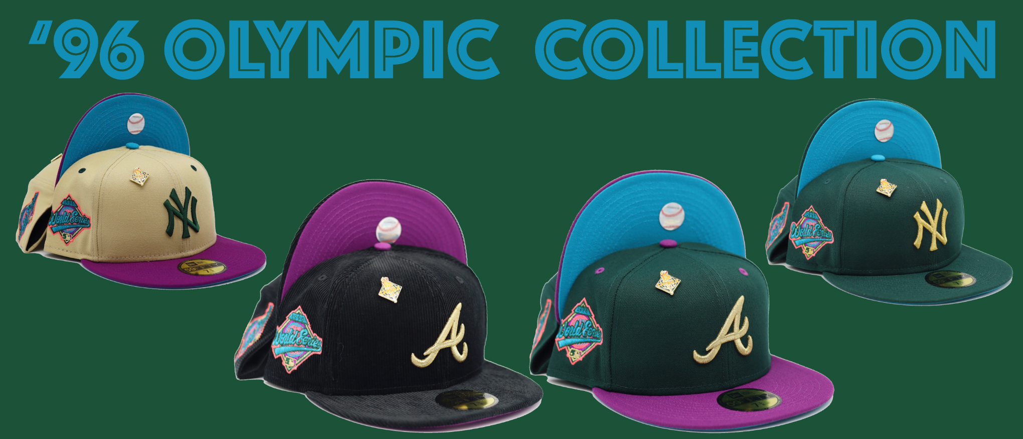 New Era Atlanta Braves '96 Olympic Collection (Part 2) 1996 World Series  Capsule Hats Exclusive 59Fifty Fitted Hat Gold/Purple - FW21 - US