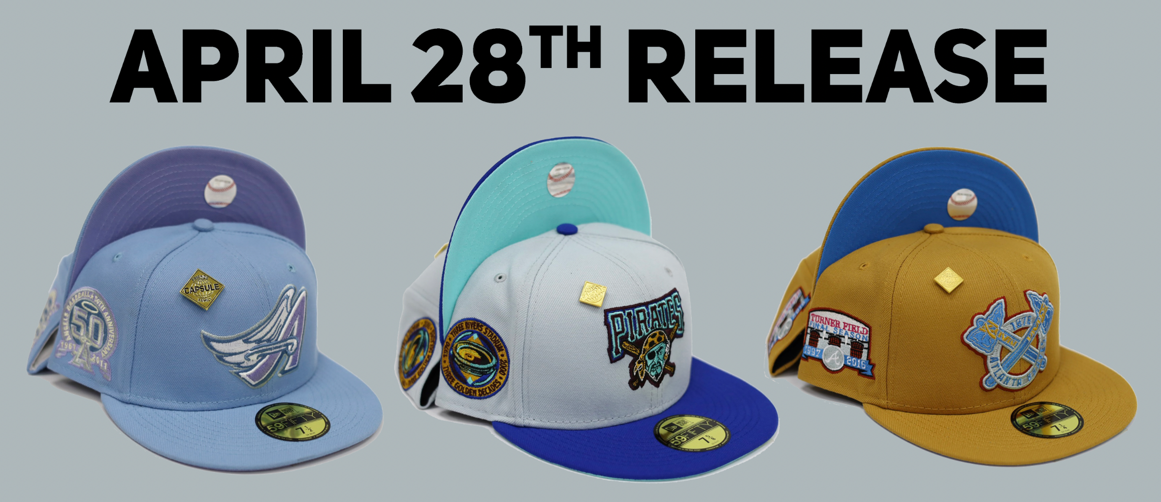 New Era Pittsburgh Pirates Three Rivers Stadium Capsule Hats 59FIFTY Fitted Hat Grey/Blue