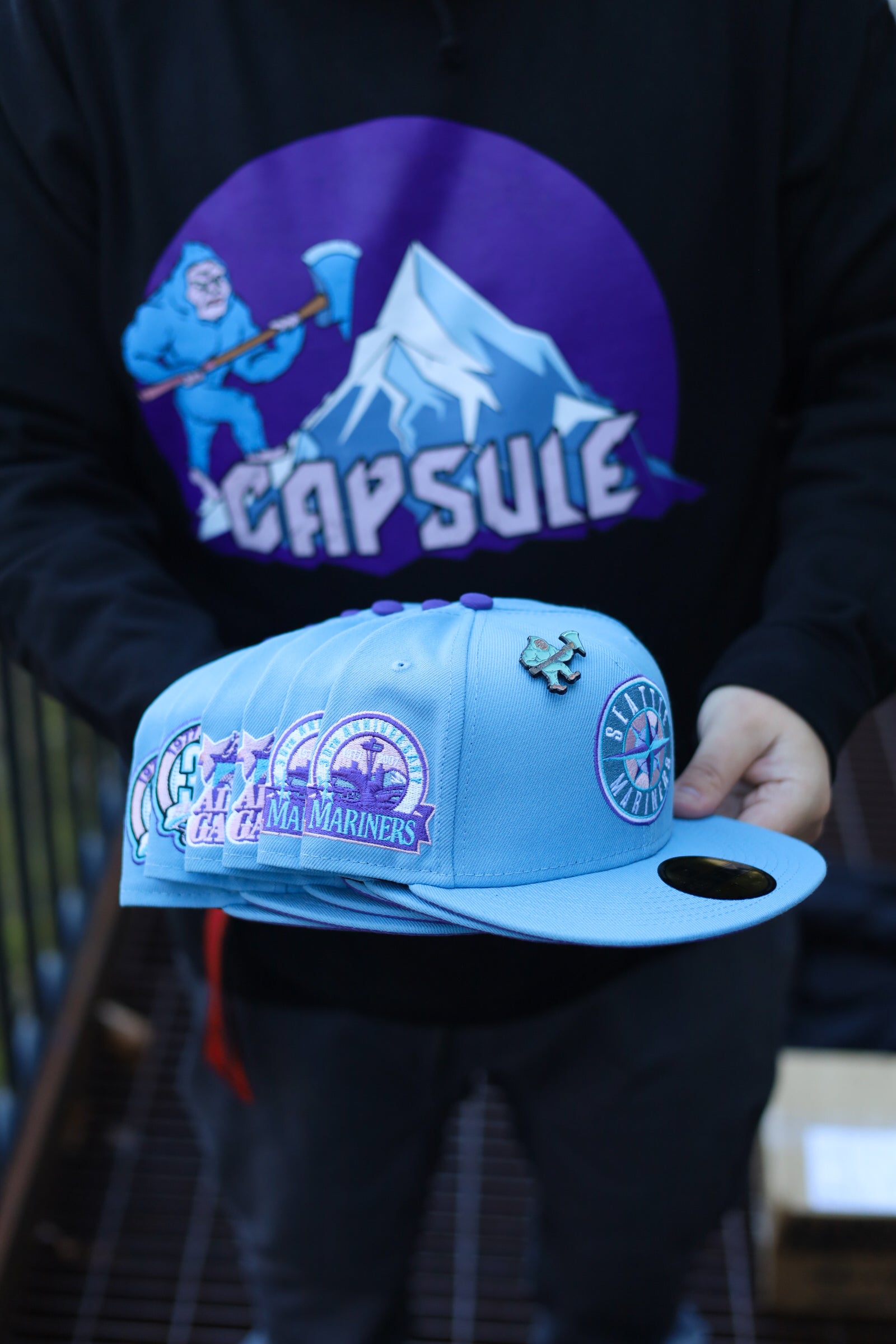 New Era Seattle Mariners Yeti Collection 30th Anniversary Capsule Hats  59Fifty Fitted Hat Blue/Purple Men's - US