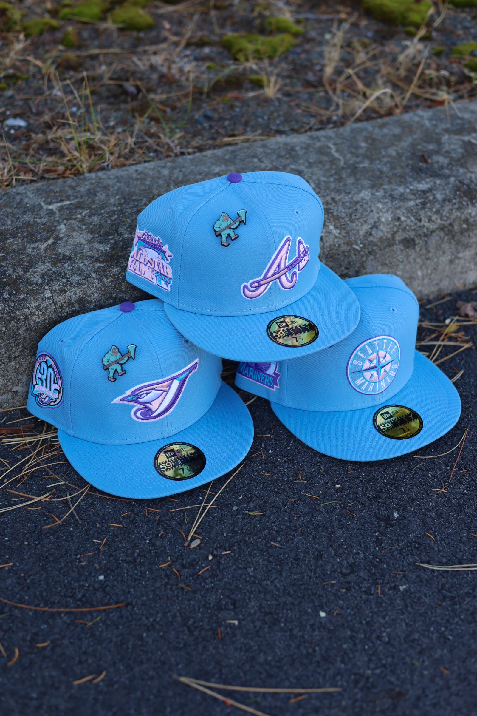 New Era Seattle Mariners Yeti Collection 30th Anniversary Capsule Hats  59Fifty Fitted Hat Blue/Purple Men's - US