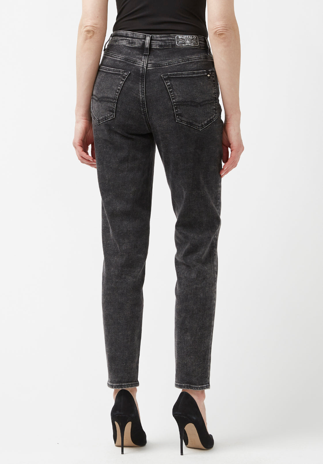 Margot Mom Jeans in Acid Washed Black - BL15850