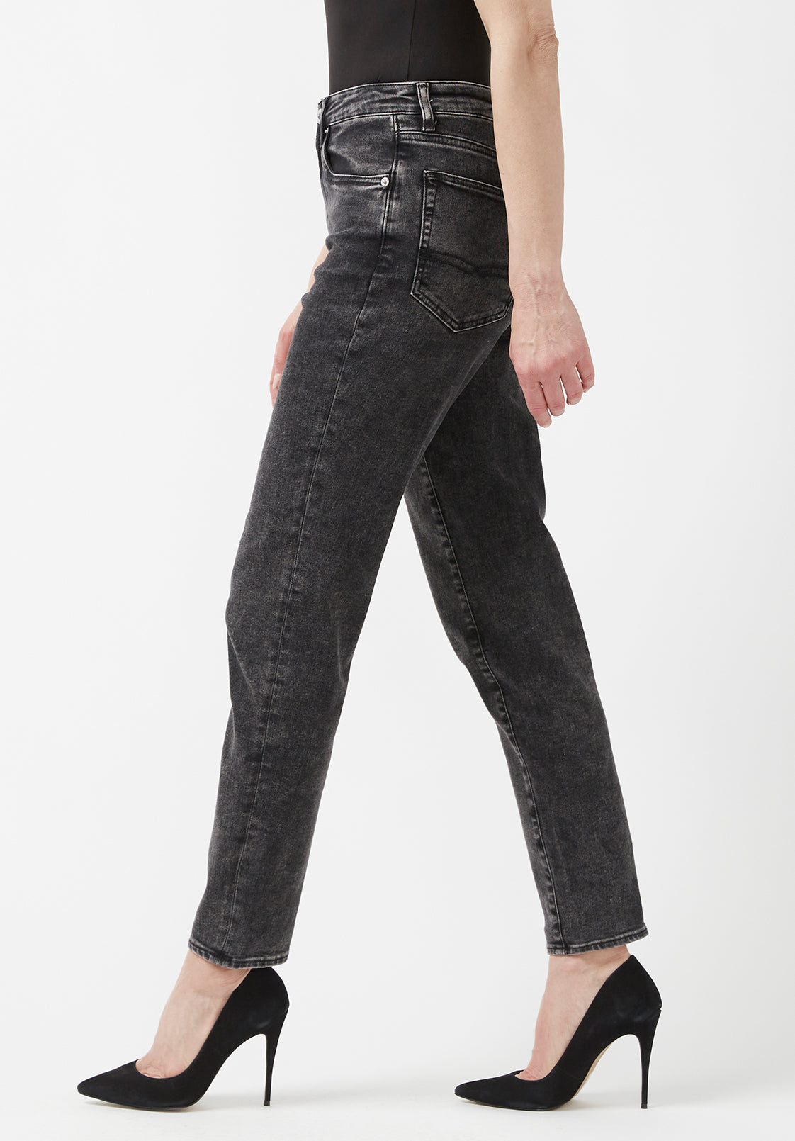 Margot Mom Jeans in Acid Washed Black - BL15850