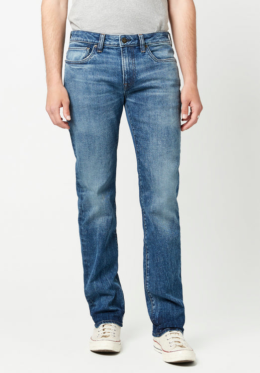 Straight Six Men's Jeans in Veined and Crinkled Indigo – Buffalo
