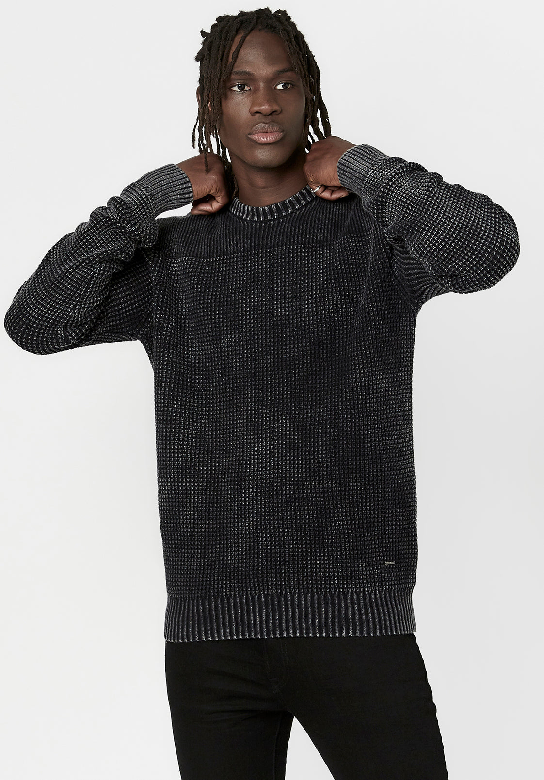 Textured Knit Washy Sweater - BM23793