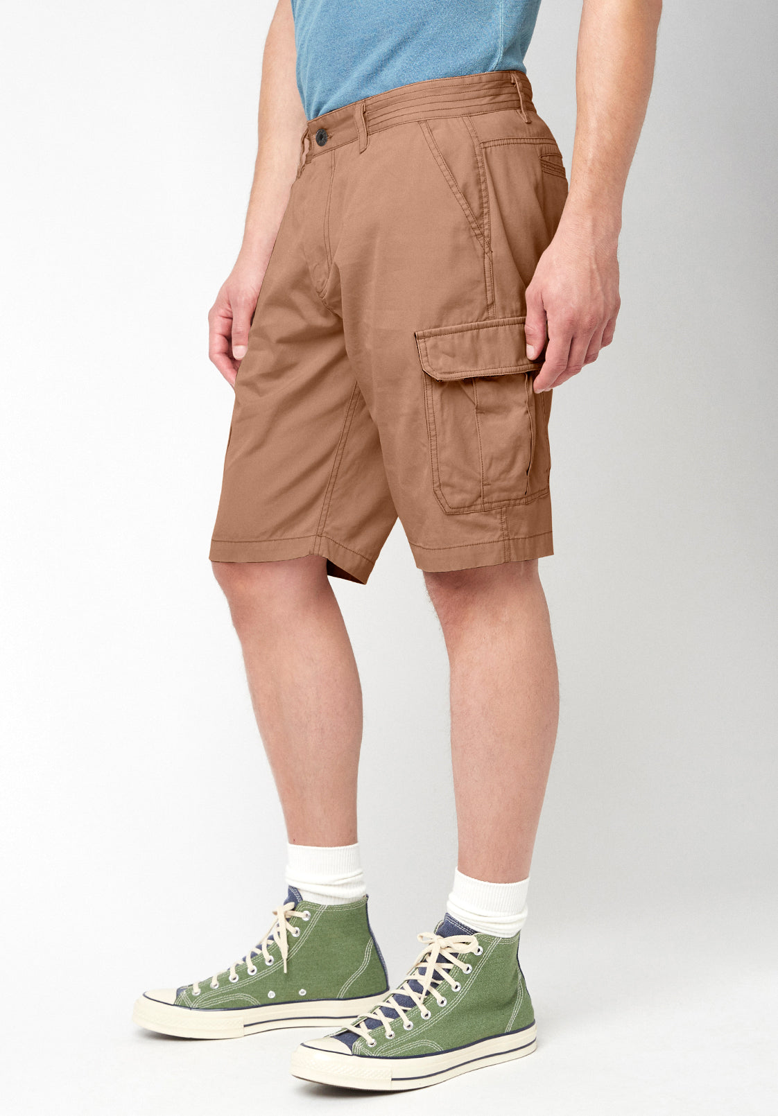 Hormoz Cotton Tan Cargo Shorts - BM23901