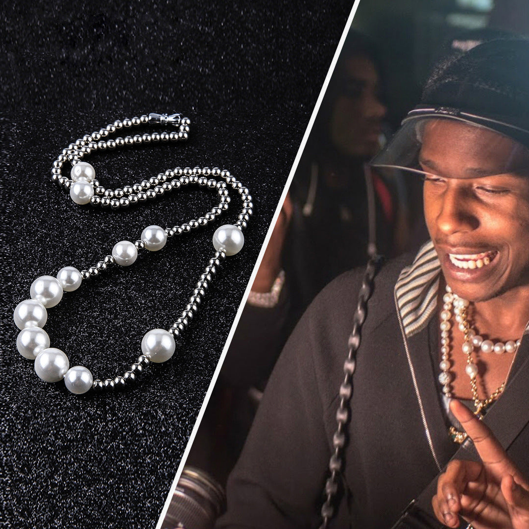 Stylish Pearl Necklace | Hip Hop Influenced Jewelry | HASO DOPE – HASODOPE