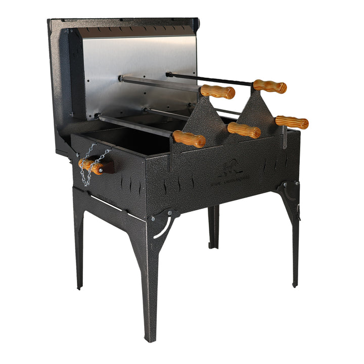 Asador eléctrico – 3 espadas/12 pollos – con soporte - CFT88