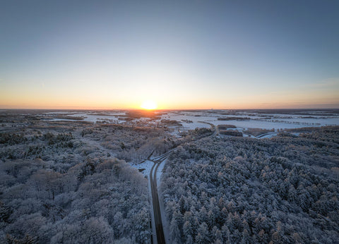 winter drone photography