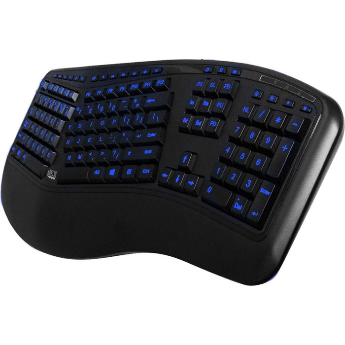 Adesso Tru Form 150 3 Color Illuminated Ergonomic Keyboard - AKB-150EB ...