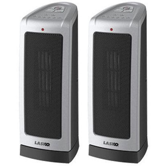 Lasko Oscillating Ceramic Tower Heater with Electronic Controls 5309 Pack of 2