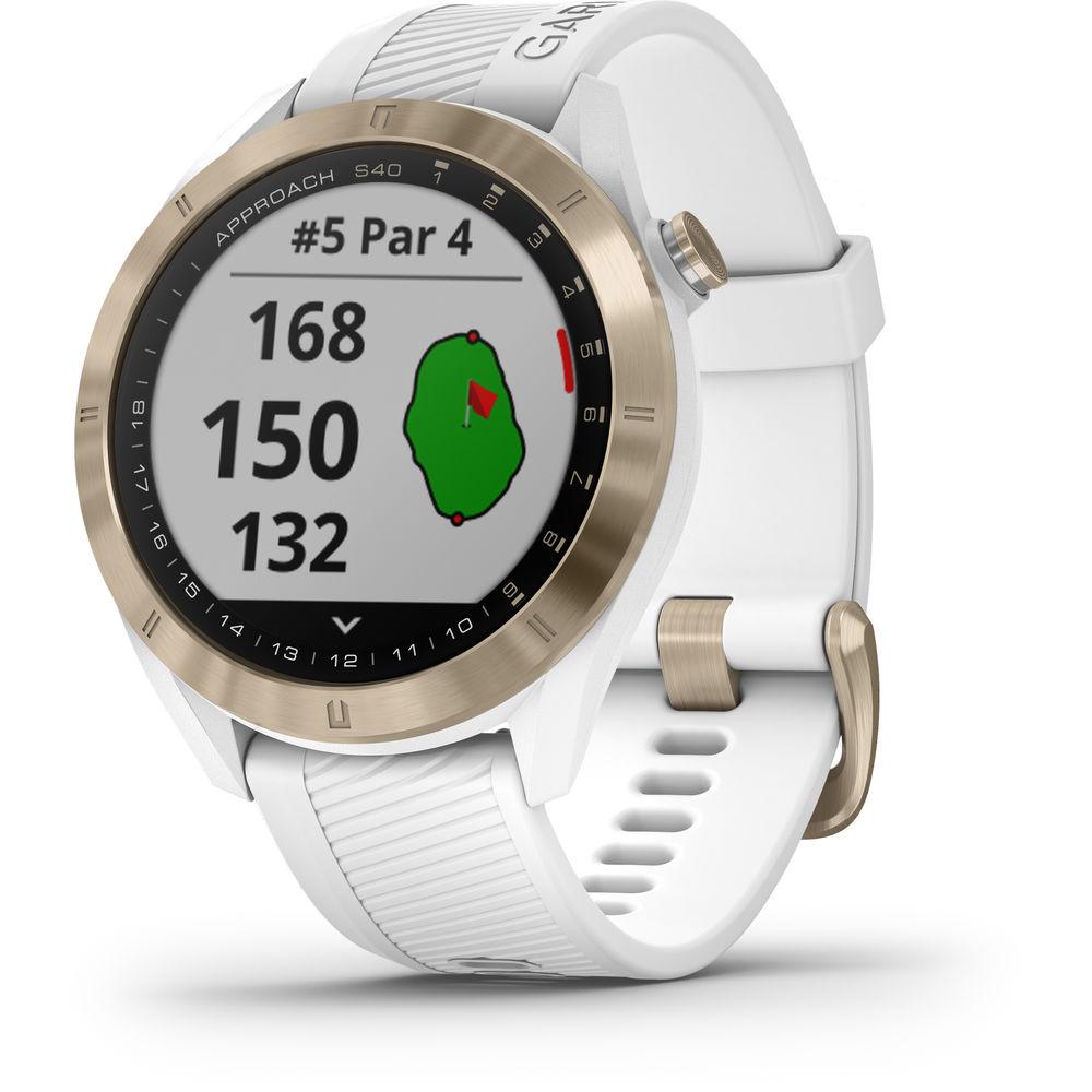 Approach S40 Golf Watch Tone / White Band) — Camera
