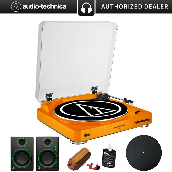 Audio-Technica Fully Automatic Stereo Turntable Orange + Audio Immersion Bundle