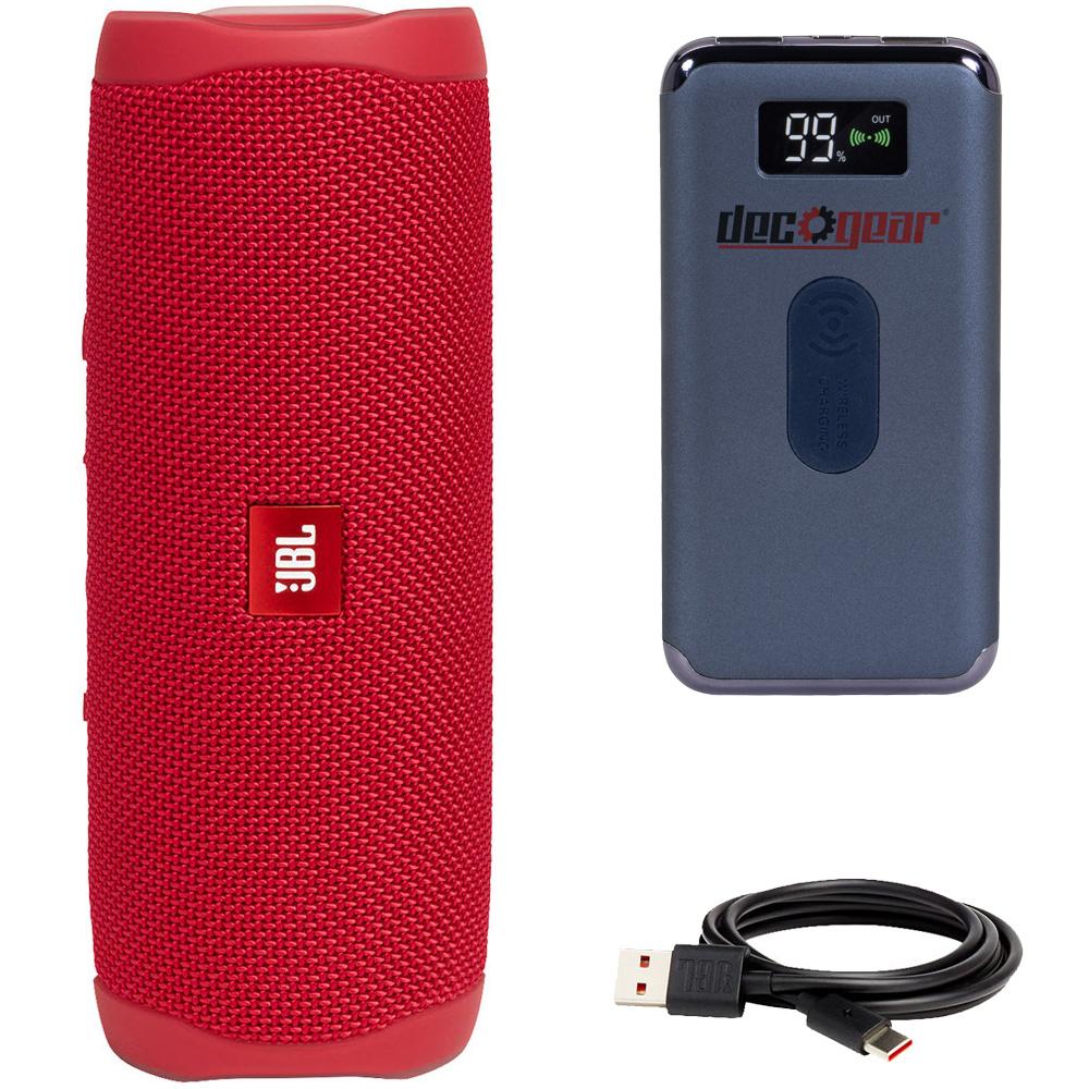 Rust olie Synes JBL Flip 5 Portable Bluetooth Speaker (Red) with Deco Gear Power Bank —  Beach Camera