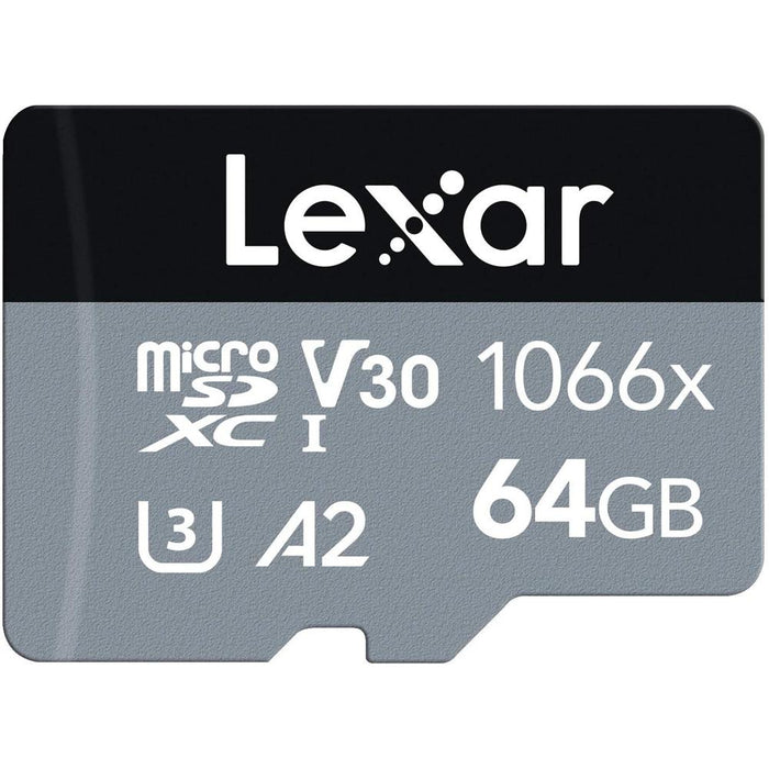 Lexar Lexar 1066x MicroSDXC Memory Card with Adapter - 64GB - (LMS1066064G)