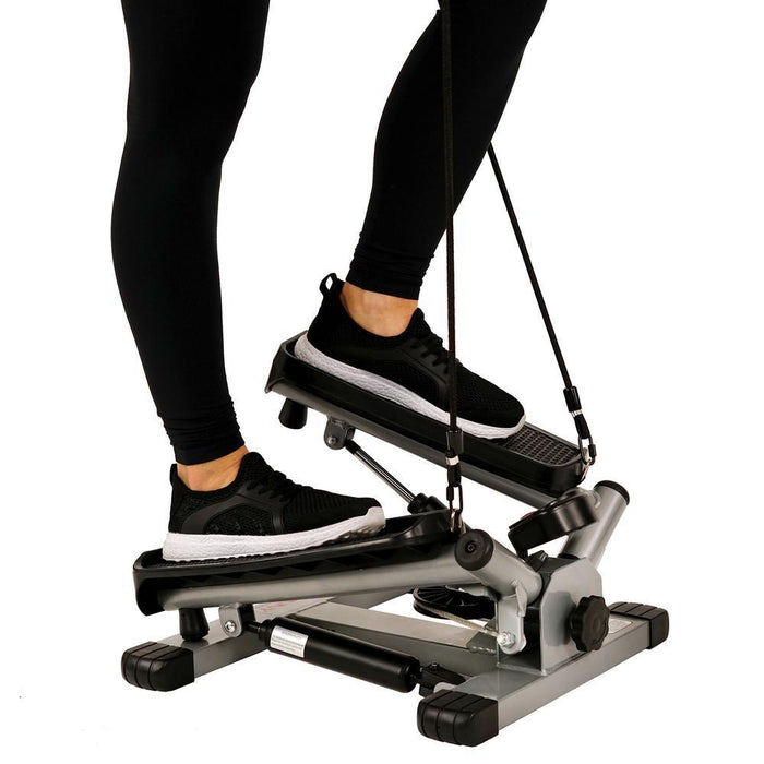 Sunny Health and Fitness Twist Stepper with Adjustable Bands + Fitness Bundle