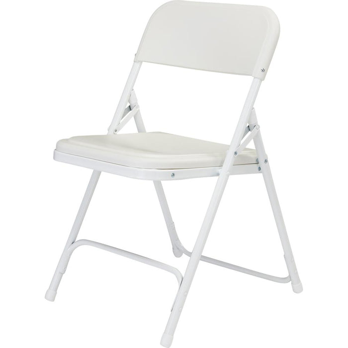 National Public Seating 800 Series Premium Lightweight Plastic Folding Chair, Bright White (Pack of 4)