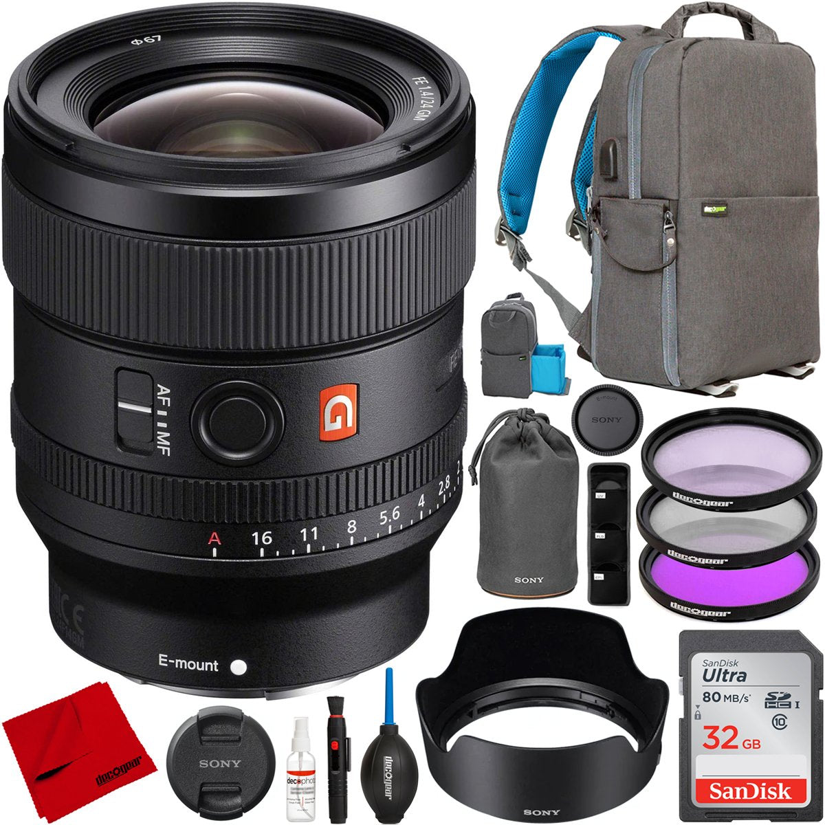 Sony FE 24mm F1.4 GM Full Frame Wide Angle E-mount G Master Lens SEL24F14GM  Bundle