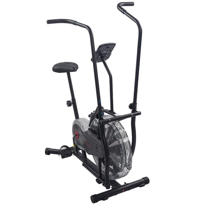 Sunny Health and Fitness Zephyr Upright Air Fan Bike w/ Resistance Adjustable Handlebar + Fitness Bundle