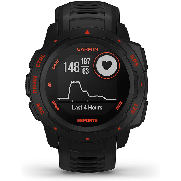 Garmin Instinct E-Sports Edition Smartwatch, Black Lava (010-02064-73)