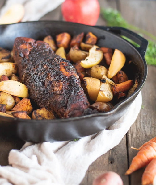 Pork Tenderloin with Apples and Root Vegetables