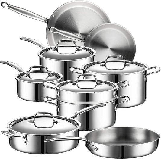 Legend 10 pc Nonstick Cookware Set  Classic Hard Anodized Steel Home  Kitchen Chef Grade Pots and Pa - Matthews Auctioneers