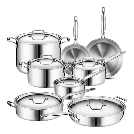 3-Ply Stainless Steel Cookware Set 12-pc | Legend Cookware