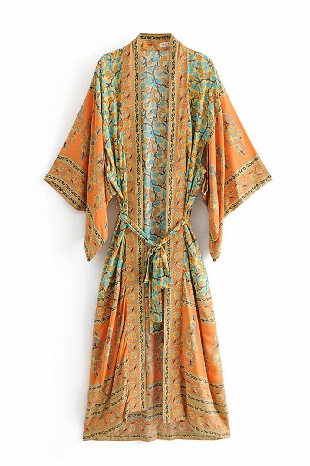 Boho Robe, Kimono Robe, Beach Cover up, Calla in Orange – Wild Rose Boho