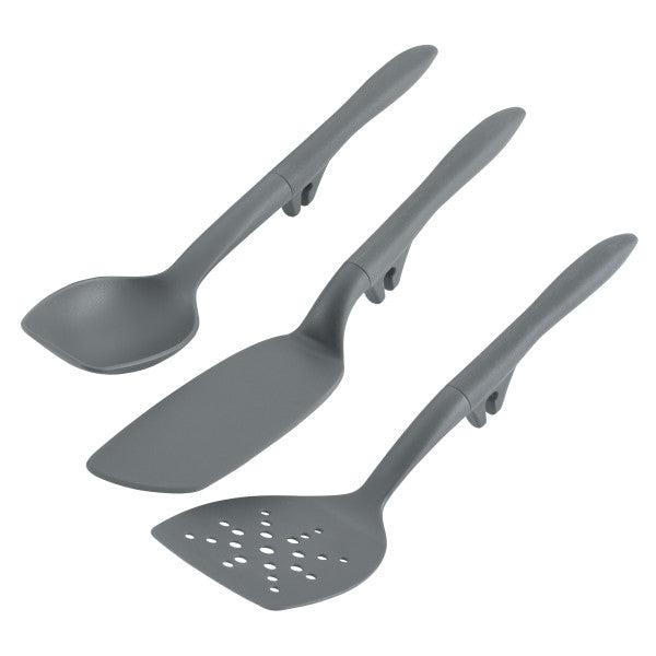 Complete Kitchen Utensil Set With Holder - Includes Cooking Turner,  Spatula, Soup Spoon, Colander Spoon, Whisk, Pasta Spoon, Grater, Pizza  Cutter, Measuring Spoon, Tongs, Oil Brush, Cooking Pinch, Cream Spetula,  Pastry Scraper 