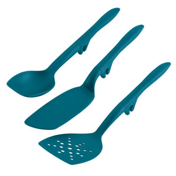 Nonstick Silicone Knife Shaped Flexible Kitchen Spatula Scraper  Turner,Kitchen Cooking Utensils With Nylon Core (Blue&Green)