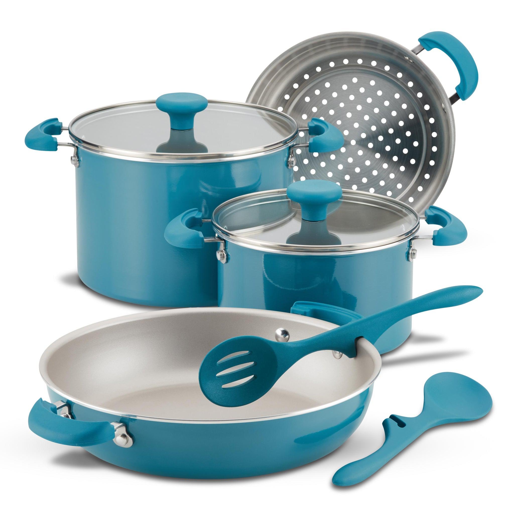 Kitchen & Table by H-E-B Non-Stick Cookware Set - Ocean Blue