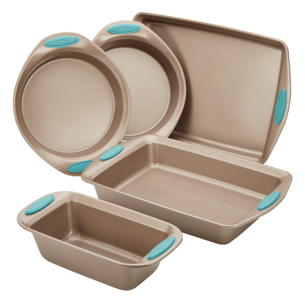Rachael Ray Cucina 10-Piece Latte and Cranberry Bakeware Set