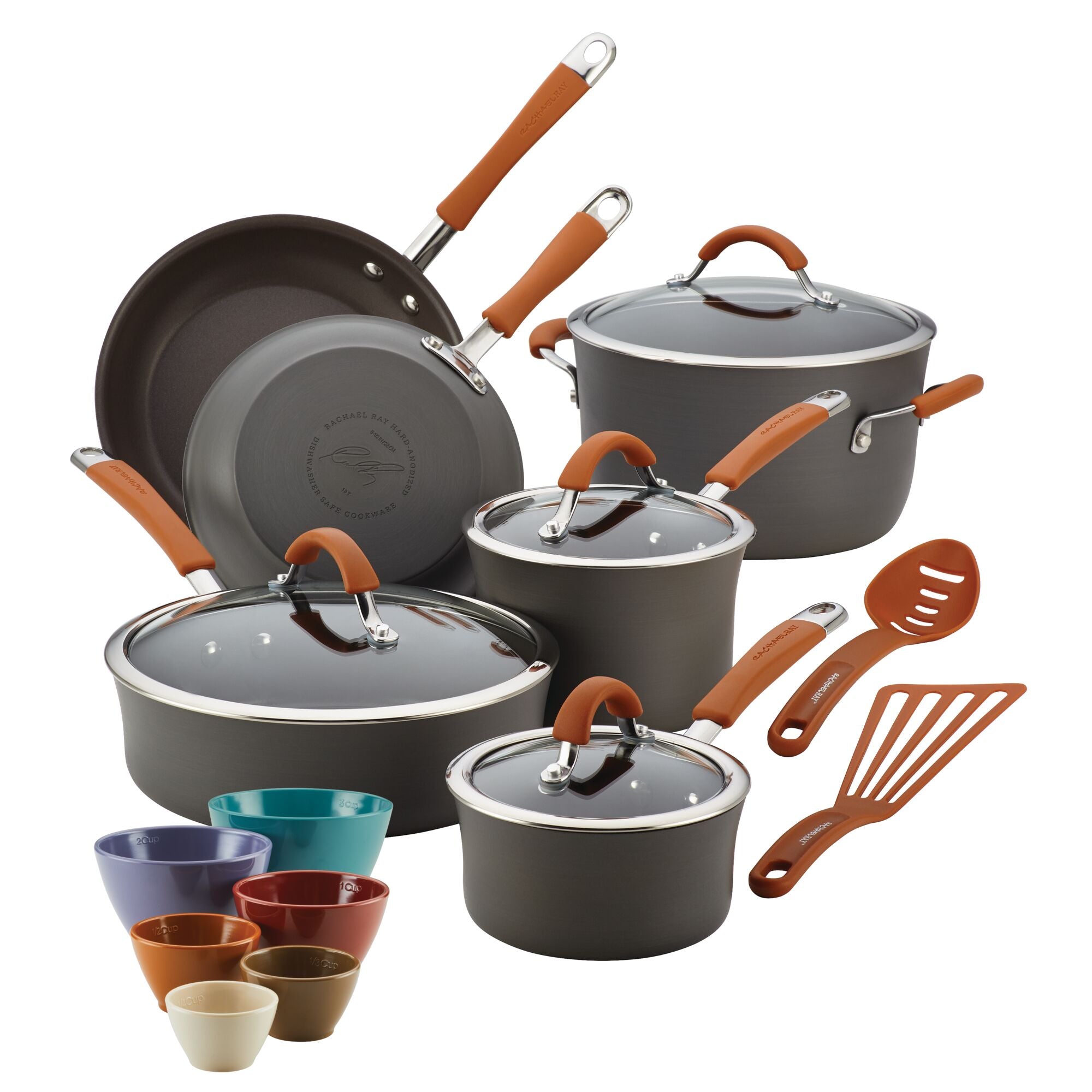 Rachael Ray Cook + Create 10pc Hard Anodized Nonstick Cookware Set