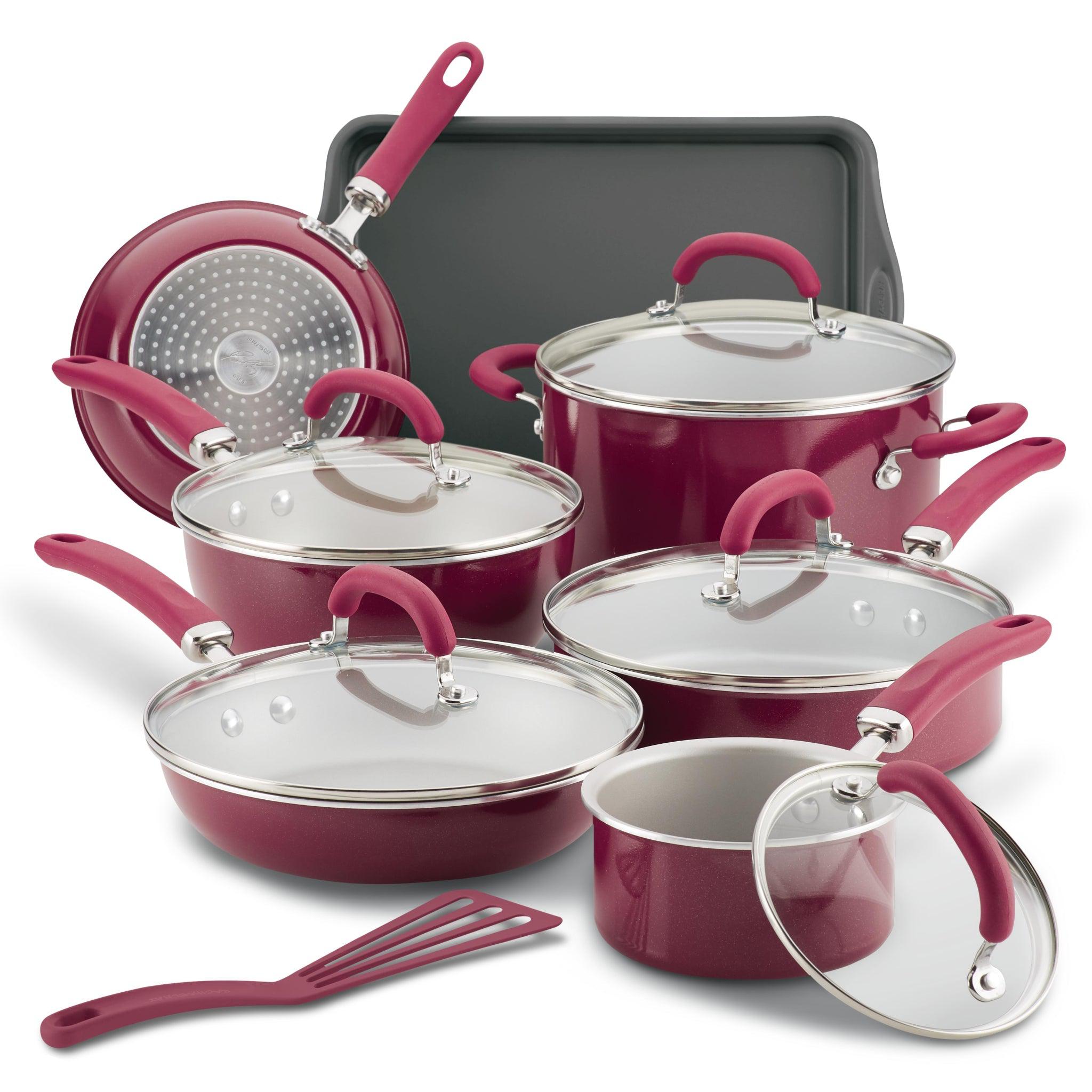 cookware in-the-pink  Cookware set, Pots and pans sets, Ceramic cookware  set