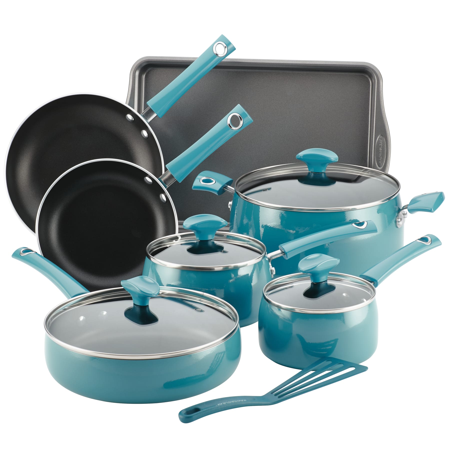 Beautiful 19230 12pc Ceramic Non-Stick Cookware Set, Cornflower Blue