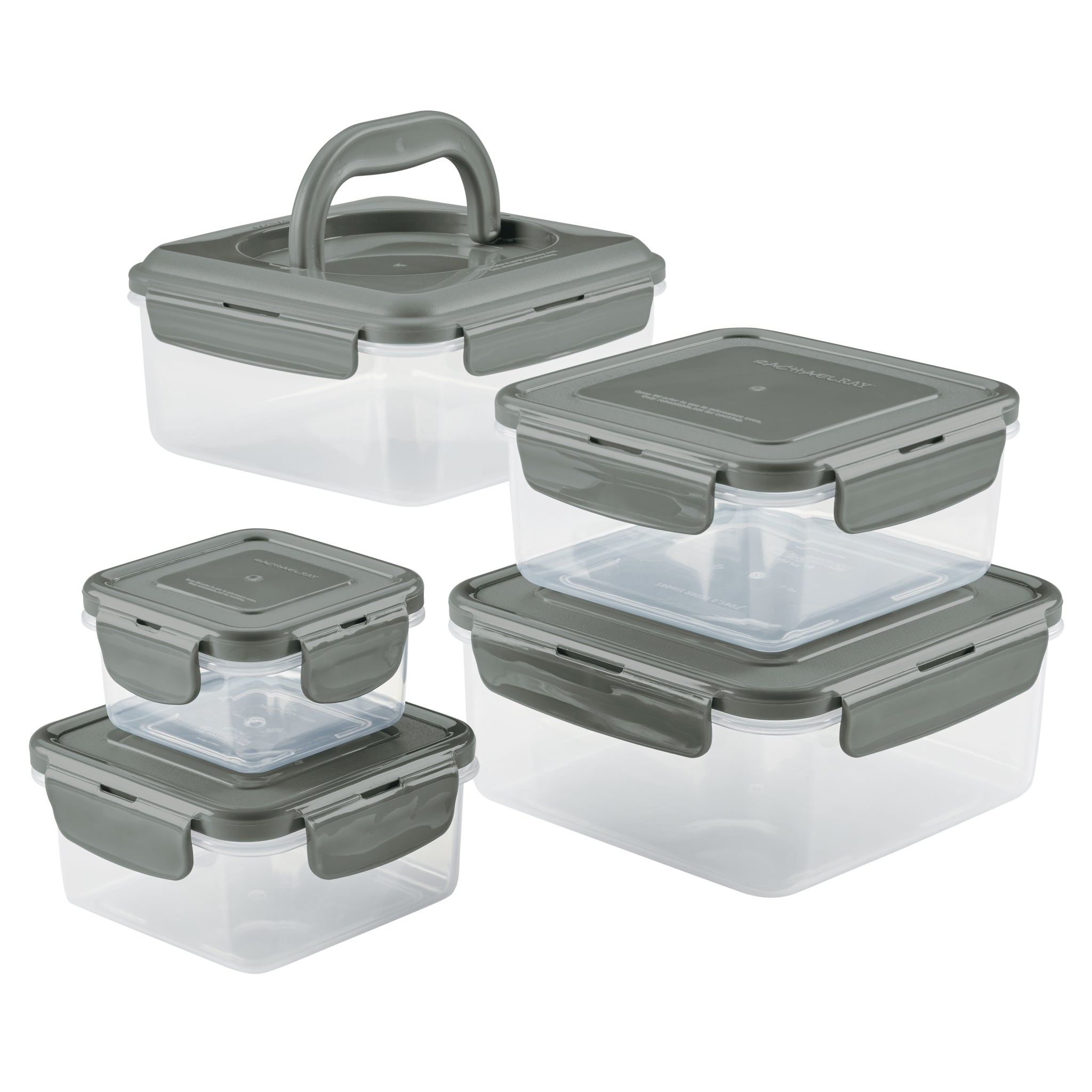 Home Basics Crystal 3 Piece Square Food Storage Containers with